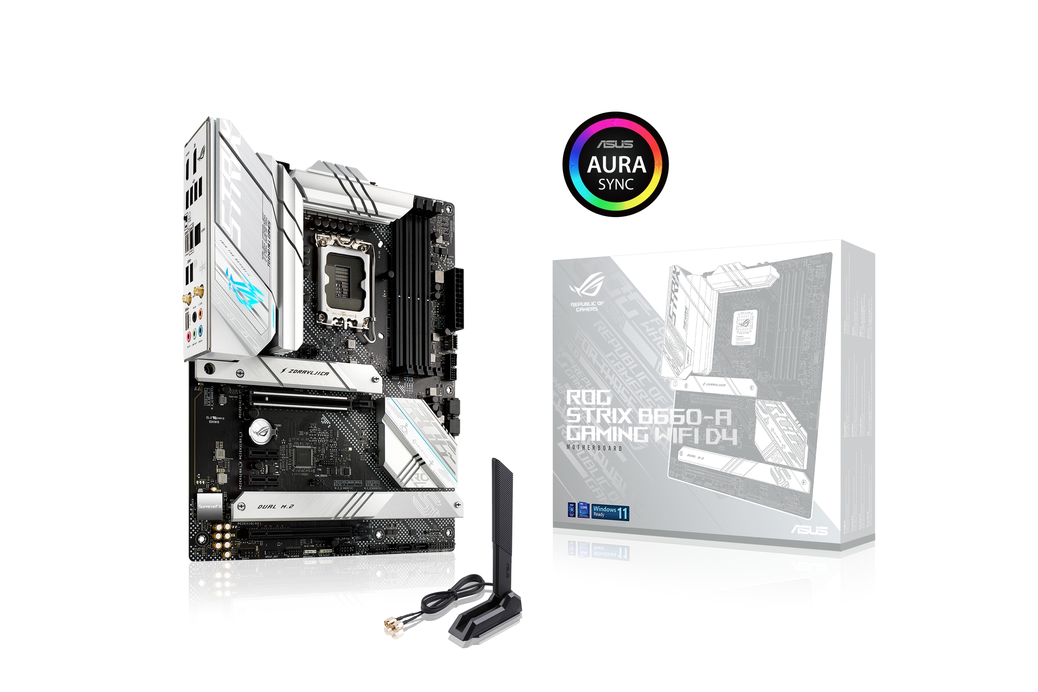 ASUS ROG STRIX B660-A GAMING WIFI D4 - Motherboard - ATX - LGA1700-Sockel - B660 Chipsatz - USB-C Gen2, USB-C Gen1, USB 3.2 Gen 1, USB 3.2 Gen 2, USB-C Gen 2x2 - 2.5 Gigabit LAN, Wi-Fi 6, Bluetooth - Onboard-Grafik (CPU erforderlich)