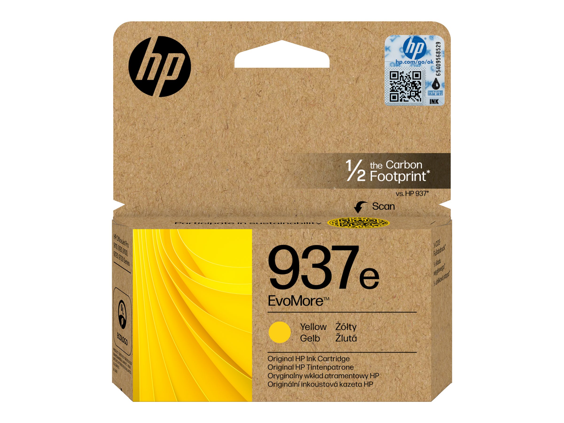 HP 937e Cartouche d encre authentique Jaune EvoMore