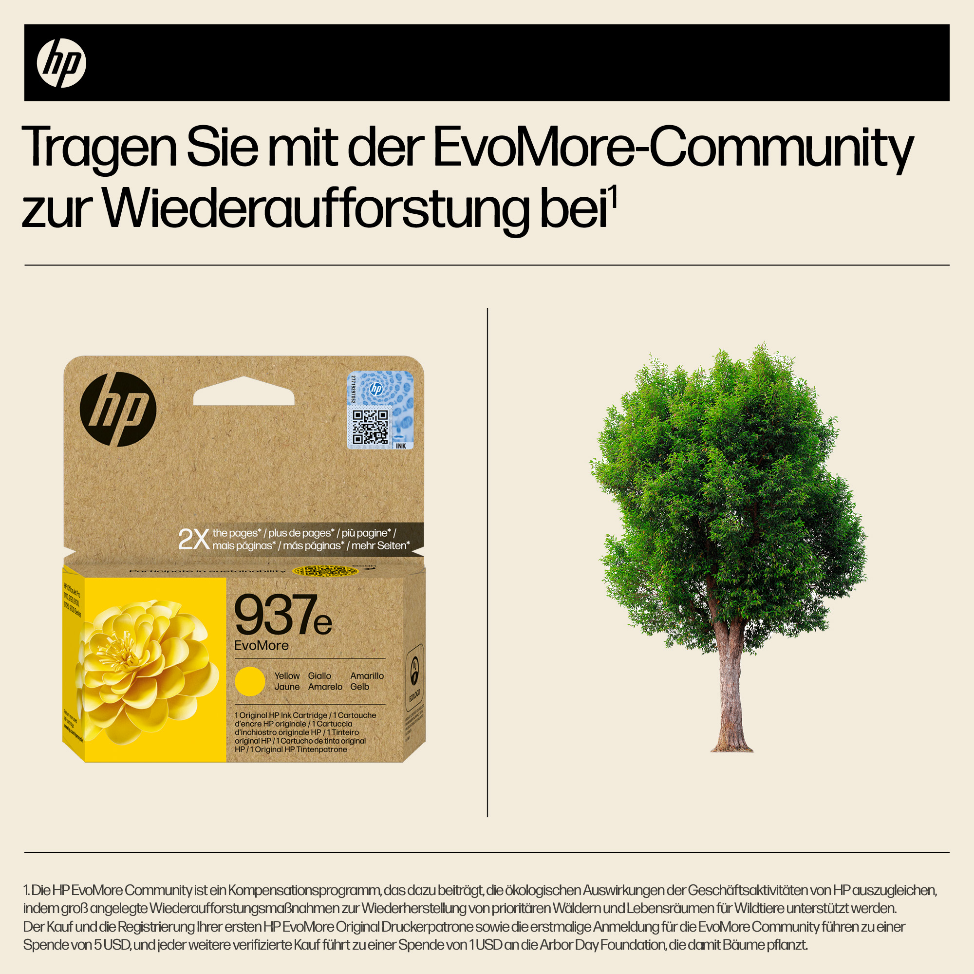 HP 937e EvoMore Yellow Original Ink Cartridge