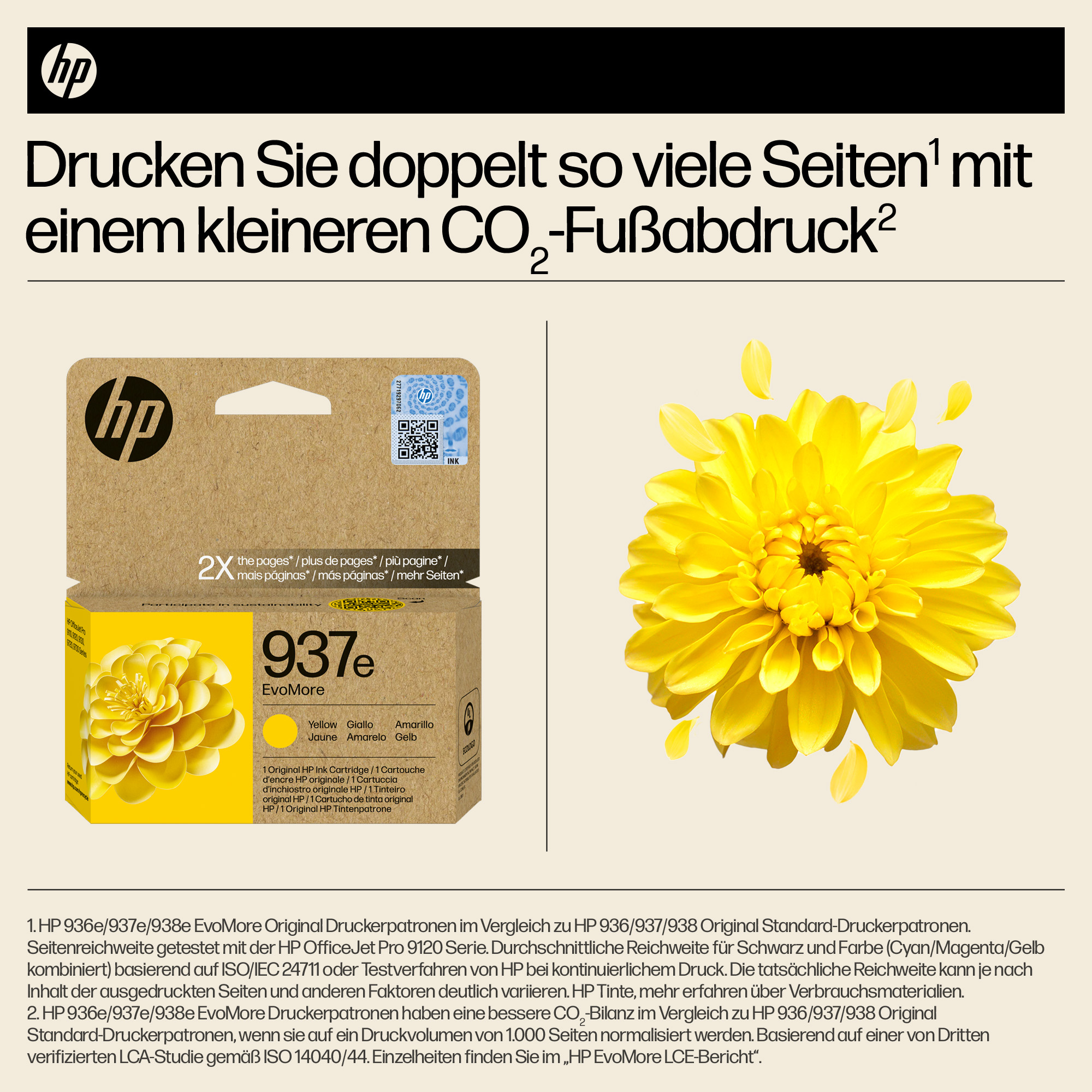 HP 937e EvoMore Yellow Original Ink Cartridge