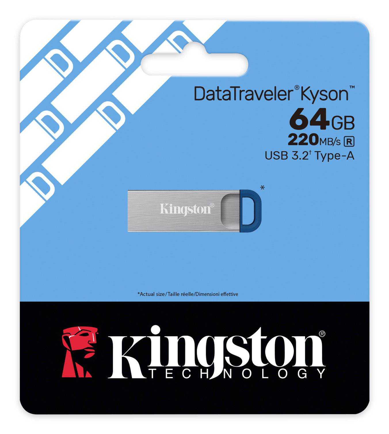 Kingston Technology DataTraveler 64 Go Kyson USB 3.2 Gen 1 en m�tal, jusqu� 220 Mo/s