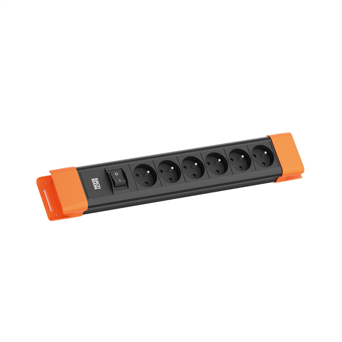 Bachmann CONNECTUS 6xUTE 1xSchalter 2.0m CEE7/7 Schwarz/Orange