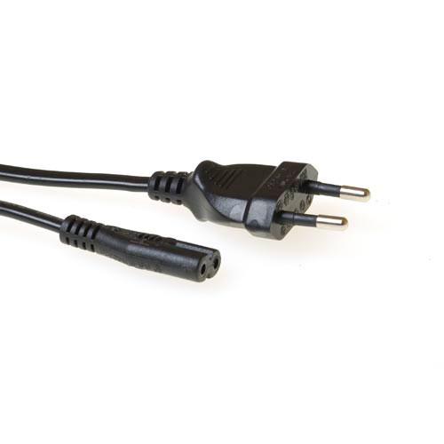 ACT Stromkabel Euro-Stecker - C7 Buchse schwarz 1,5 m - 1,5 m