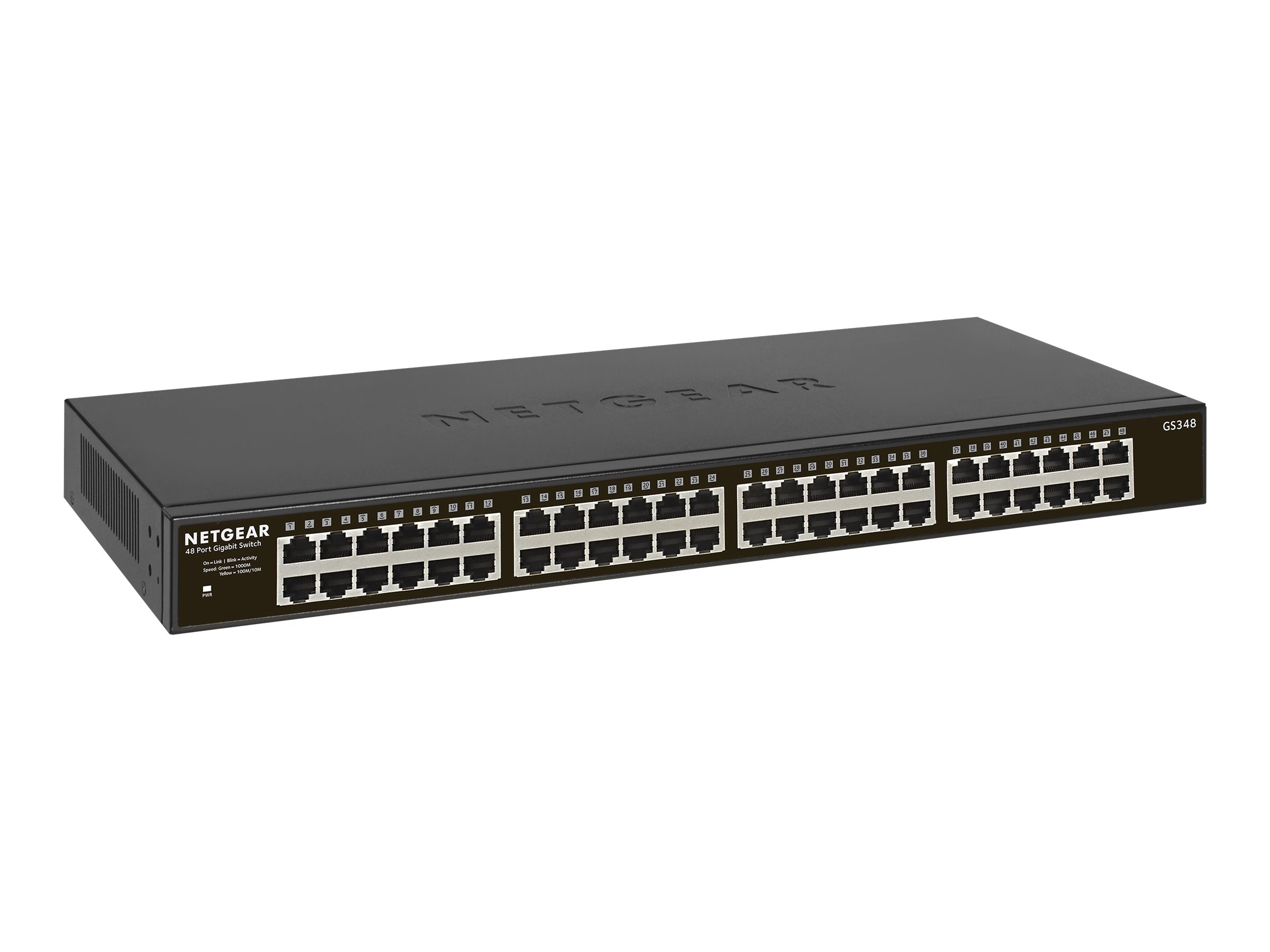 NETGEAR GS348 Non-gr Gigabit Ethernet (10/100/1000) 1U Noir