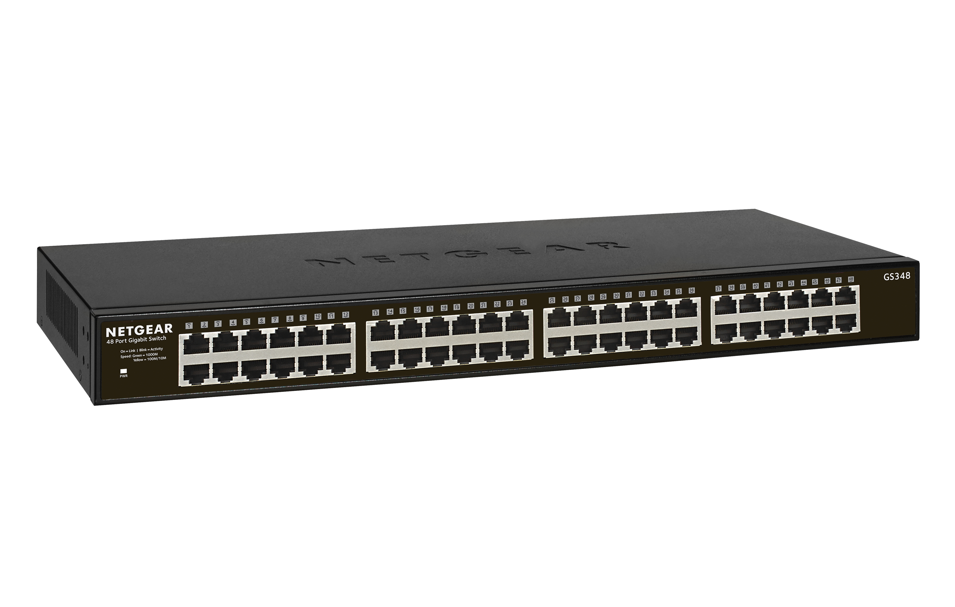NETGEAR GS348 No administrado Gigabit Ethernet (10/100/1000) 1U Negro