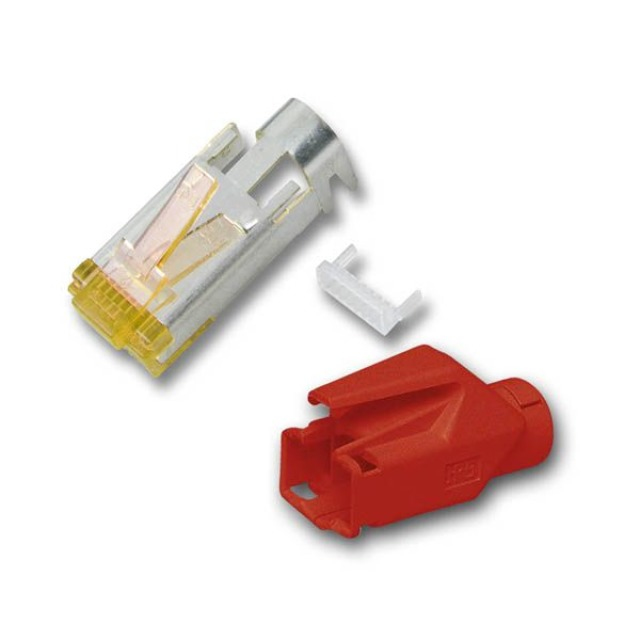 EFB Elektronik RJ45-Hirose Stecker STP TM31 rot 50 Stueck 3 Elemente Cat.6A