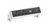 Bachmann DESK 2 - Drinnen - Aluminium - Kunststoff - Schwarz - Wei - 2 AC-Ausgnge - 1 Stck(e)