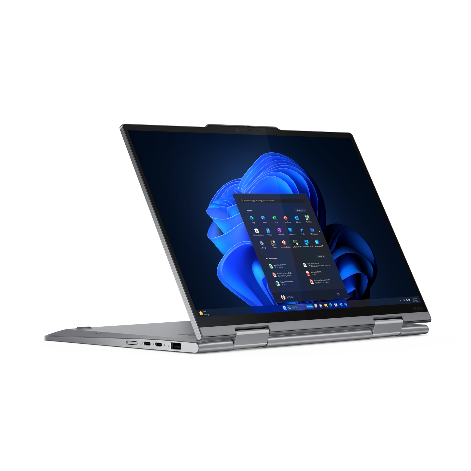 Lenovo ThinkPad X1 2-in-1 Intel Core Ultra 7 155U Hybride (2-en-1) 35,6 cm (14) cran tactile WUXGA 16 Go LPDDR5x-SDRAM 512 Go SSD Wi-Fi 6E (802.11ax) Windows 11 Pro Gris