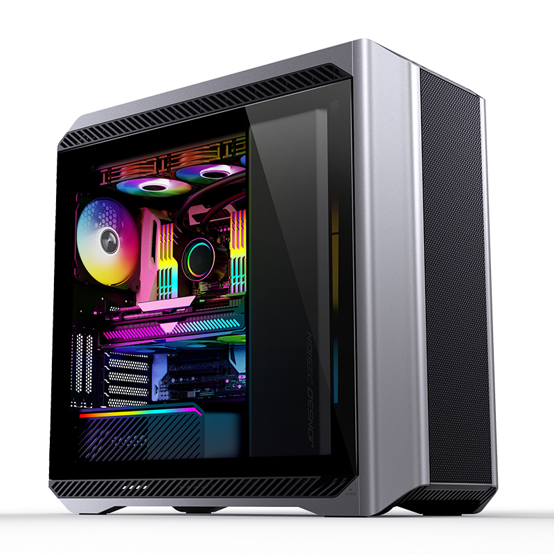 Jonsbo D500 E-ATX Big-Tower Gehuse Tempered Glass - silber - Tower - ATX