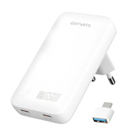 4smarts Netzladegert FlatPlug Slim Dual 65W GaN 2C wei