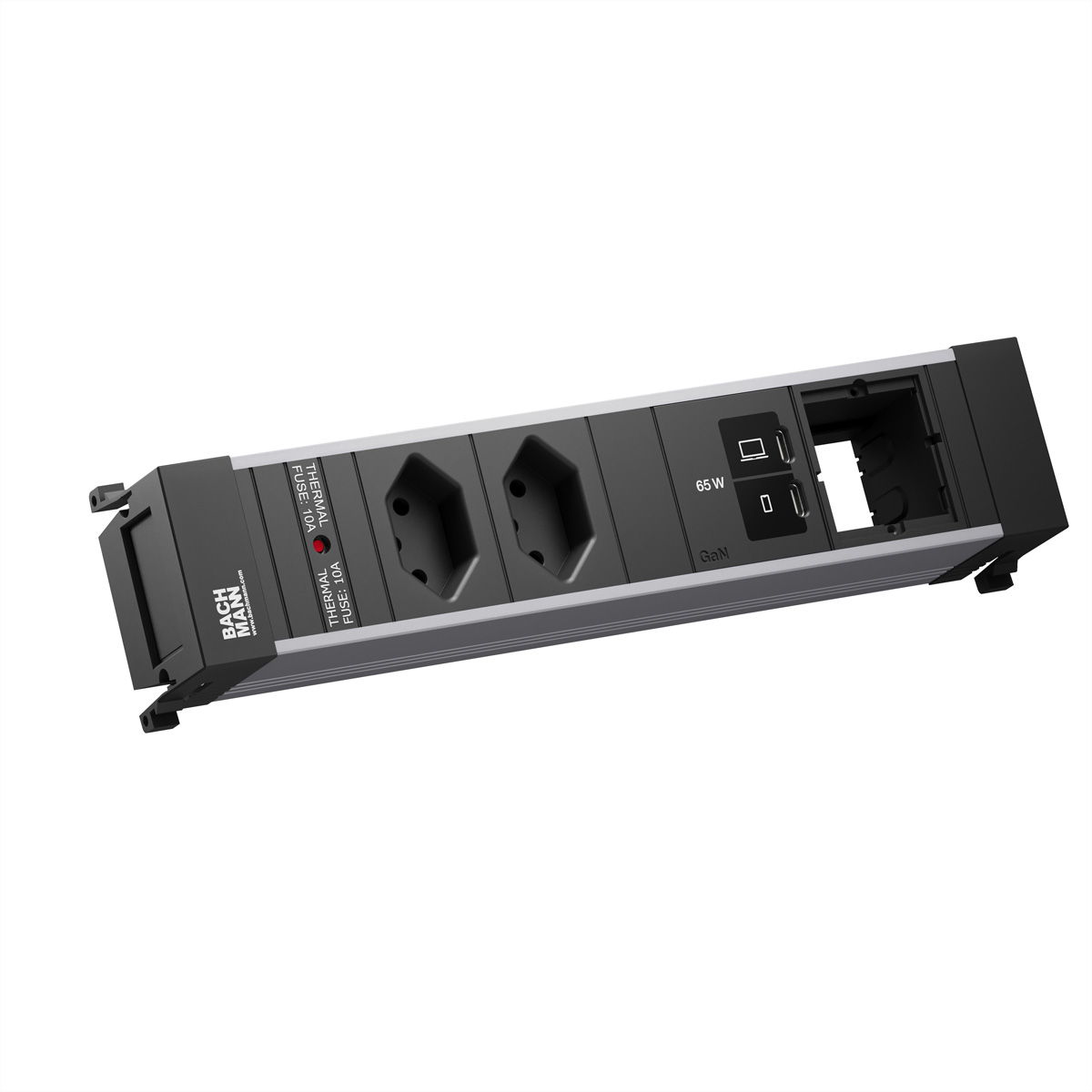 Bachmann Einbausteckerleiste POWER FRAME M 2xT13 1xUSB C/C 65W 1xCM