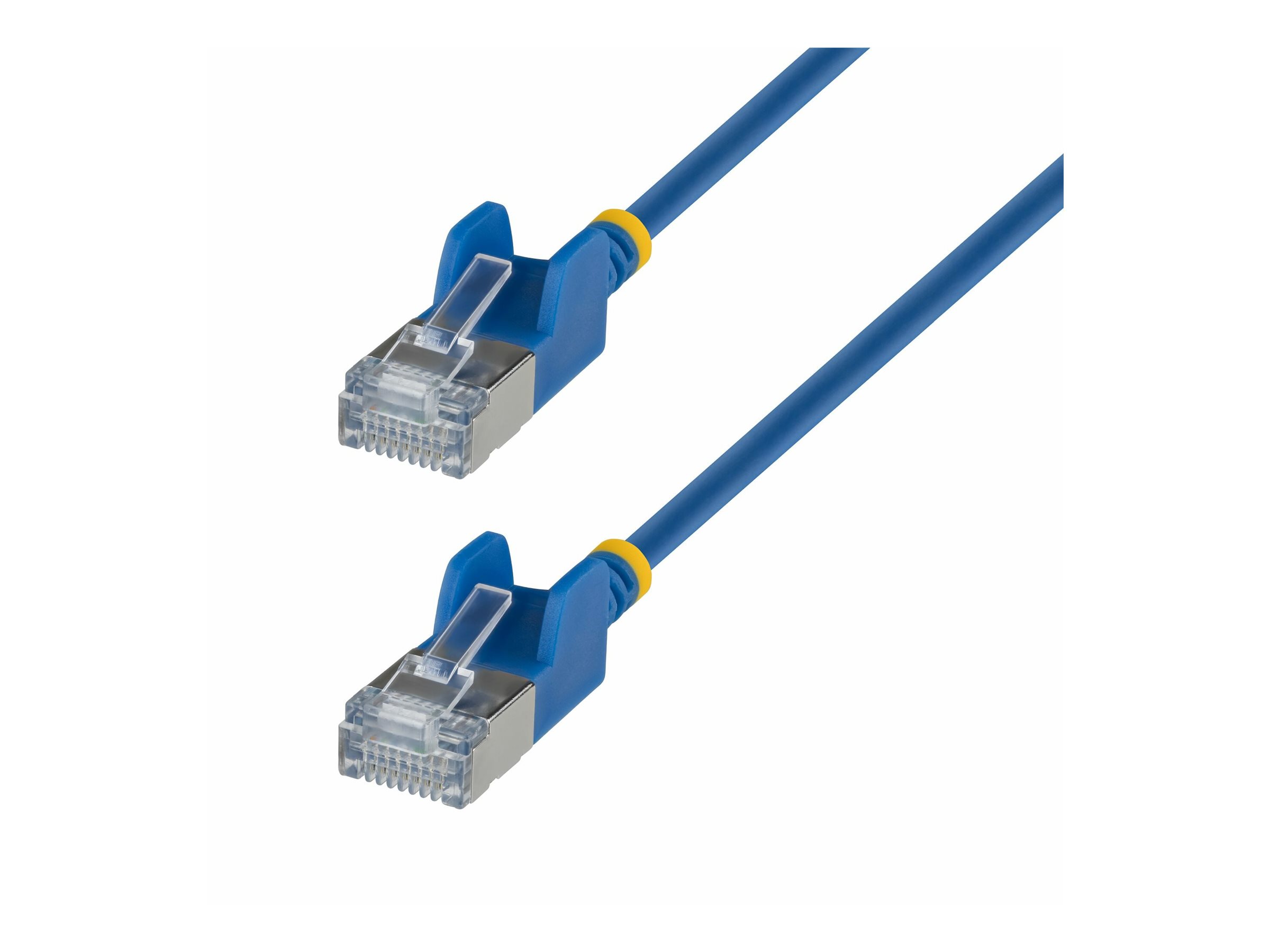 StarTech.com 15cm Blue Ultra Slim Cat6A Ethernet Cable, Snagless, FTP, Pure Bare Copper Wire, 34AWG Slim RJ45 Network Patch Cord, Individually Tested