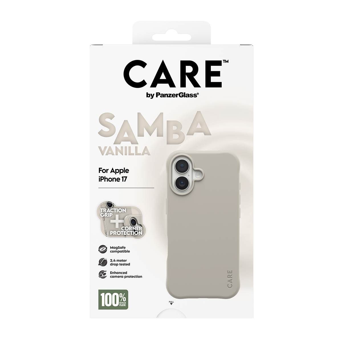 PanzerGlass CARE by � Fashionable Case Samba Vanilla w. MagSafe iPhone 17 custodia per cellulare Cover Beige