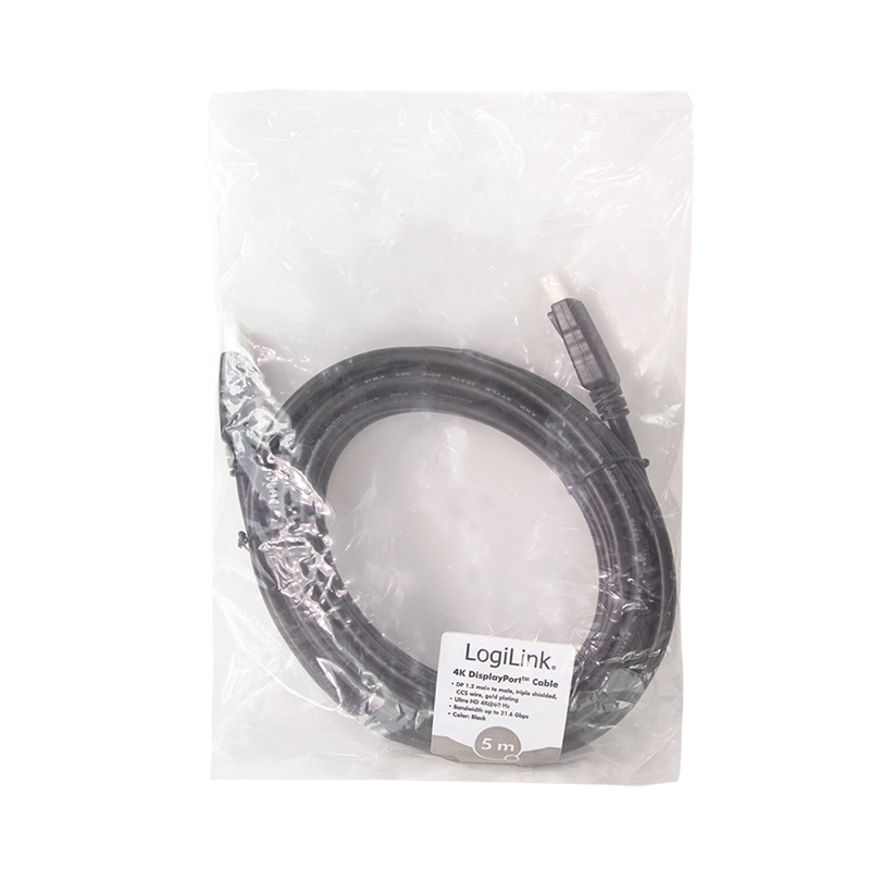 LogiLink CD0103 cable DisplayPort 5 m Negro