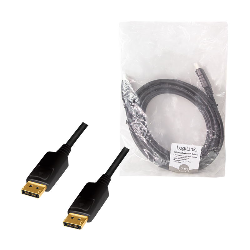 LogiLink CD0103 cable DisplayPort 5 m Negro