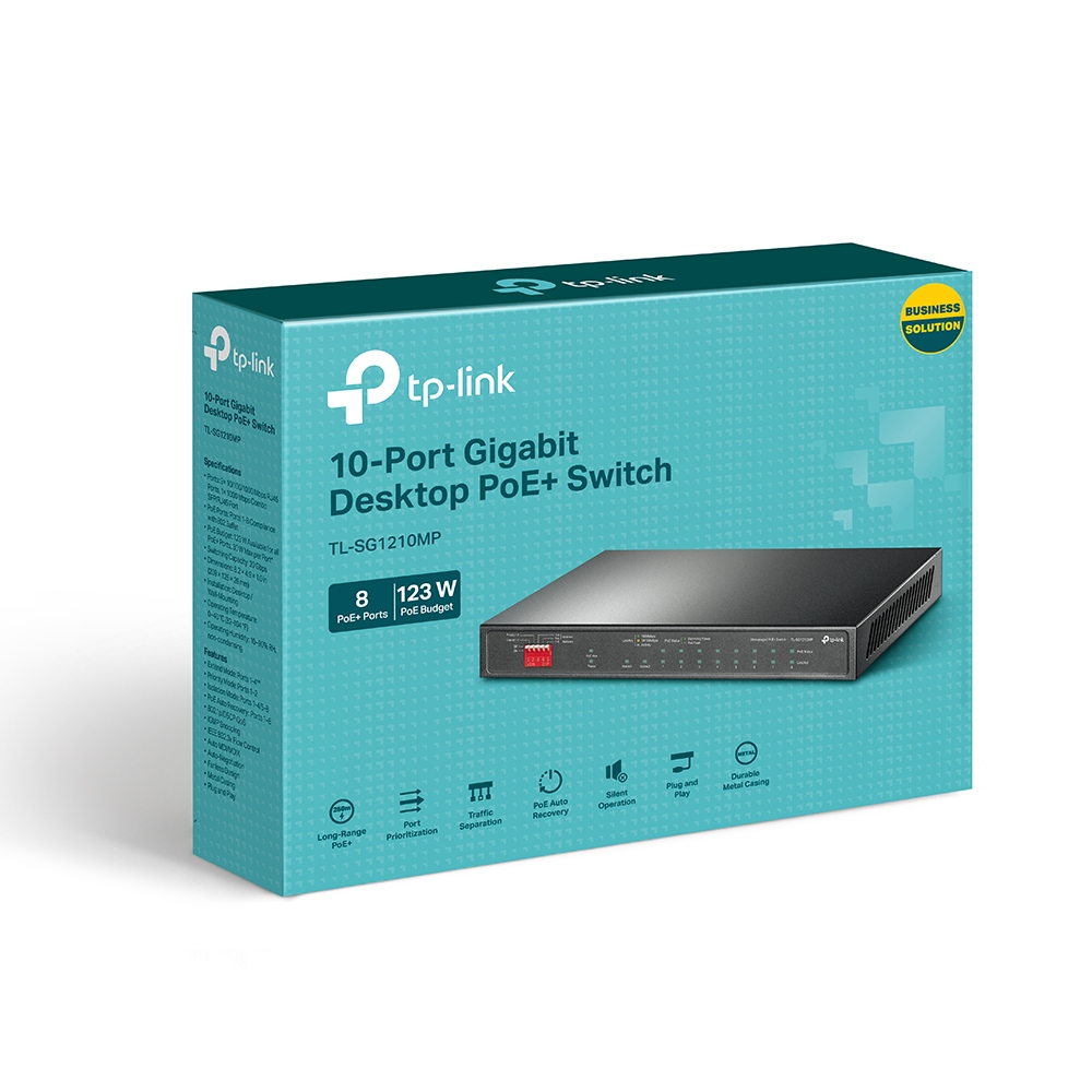 TP-Link TL-SG1210MP switch No administrado Gigabit Ethernet (10/100/1000) Energ�a sobre Ethernet (PoE) Negro