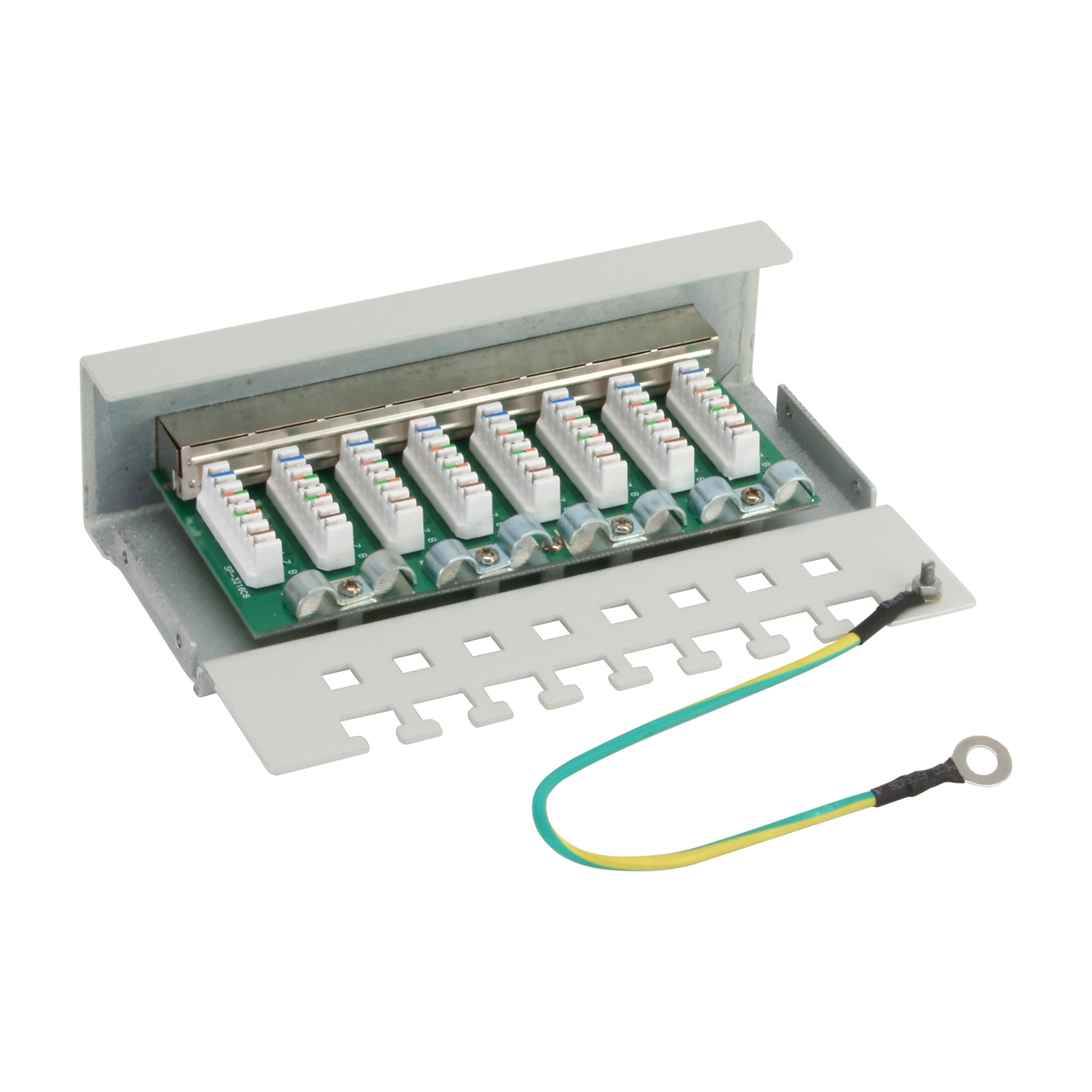 InLine Patch Panel Cat.6, 8-porte, Desktop, grigio chiaro, RAL7035