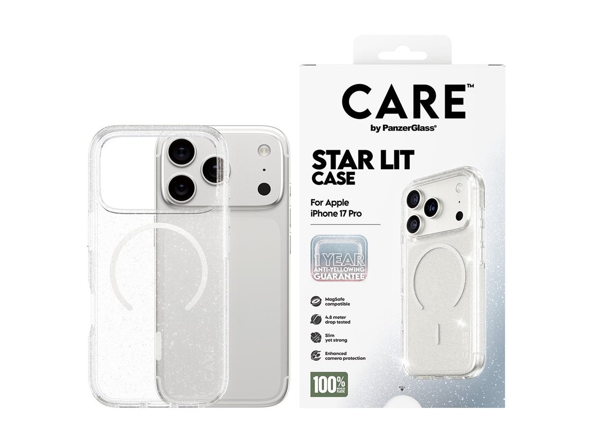 PanzerGlass CARE by � Flagship Case Urban Explorer Star Lit w. White MagSafe iPhone 17 Pro coque de protection pour t�l�phones portables Housse Transparent