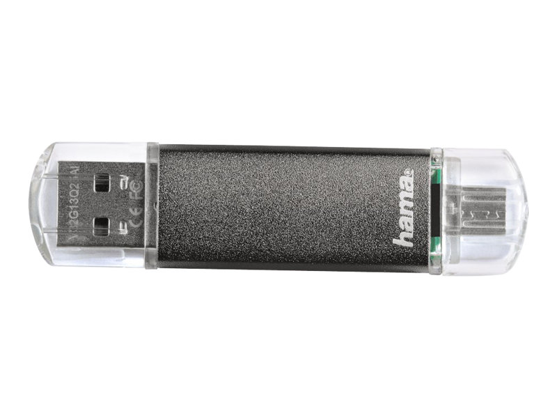 Hama Laeta Twin, 64GB lecteur USB flash 64 Go USB Type-A / Micro-USB 3.2 Gen 1 (3.1 Gen 1) Noir