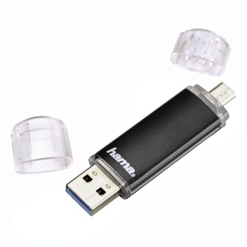 Hama Laeta Twin, 64GB lecteur USB flash 64 Go USB Type-A / Micro-USB 3.2 Gen 1 (3.1 Gen 1) Noir