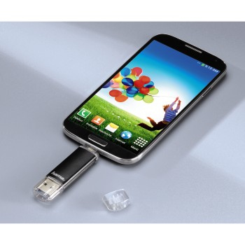 Hama Laeta Twin, 64GB lecteur USB flash 64 Go USB Type-A / Micro-USB 3.2 Gen 1 (3.1 Gen 1) Noir