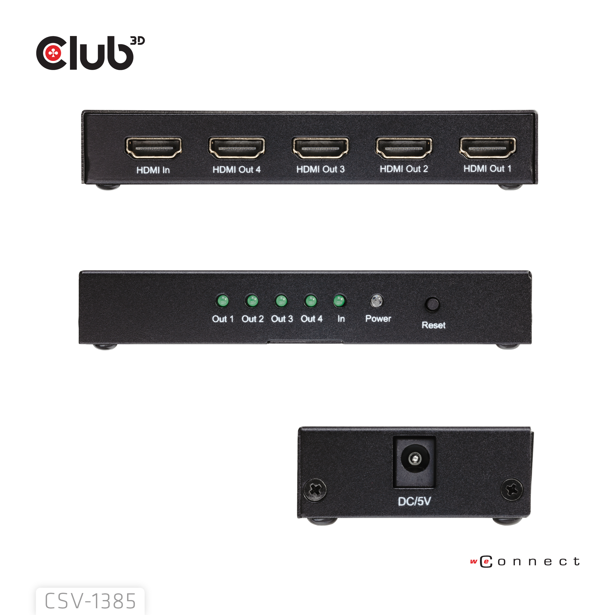 CLUB3D 1 to 4 HDMI Splitter 4K120Hz