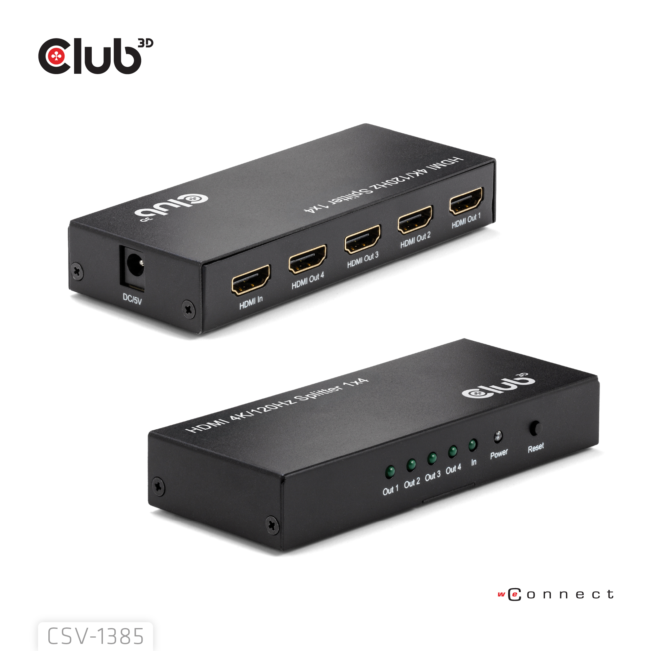 CLUB3D 1 to 4 HDMI Splitter 4K120Hz