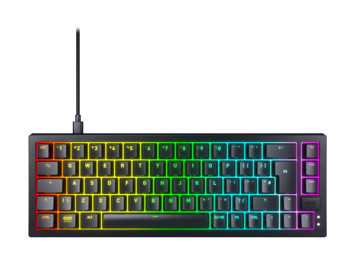 Cherry K5V2 - Tastatur - 65% - compact TKL - hintergrundbeleuchtet - USB - QWERTY - Nordisch - Tastenschalter: CHERRY MX2A Red (austauschbar im laufenden Betrieb)
