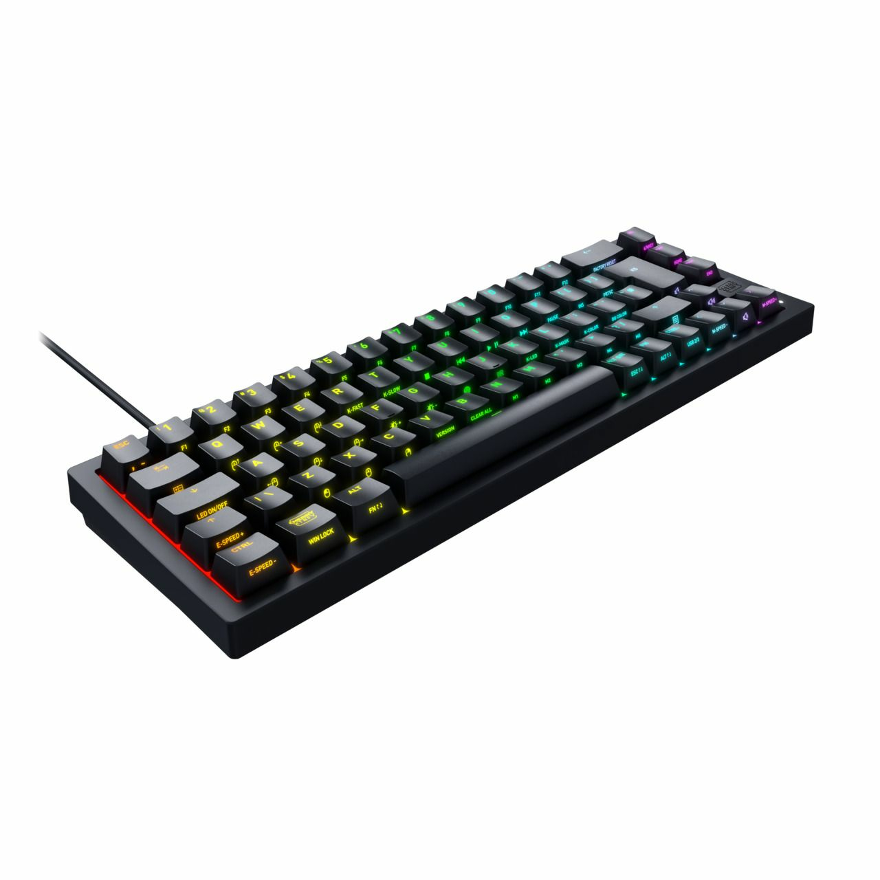 Cherry K5V2 - Tastatur - 65% - compact TKL - hintergrundbeleuchtet - USB - QWERTY - Nordisch - Tastenschalter: CHERRY MX2A Red (austauschbar im laufenden Betrieb)