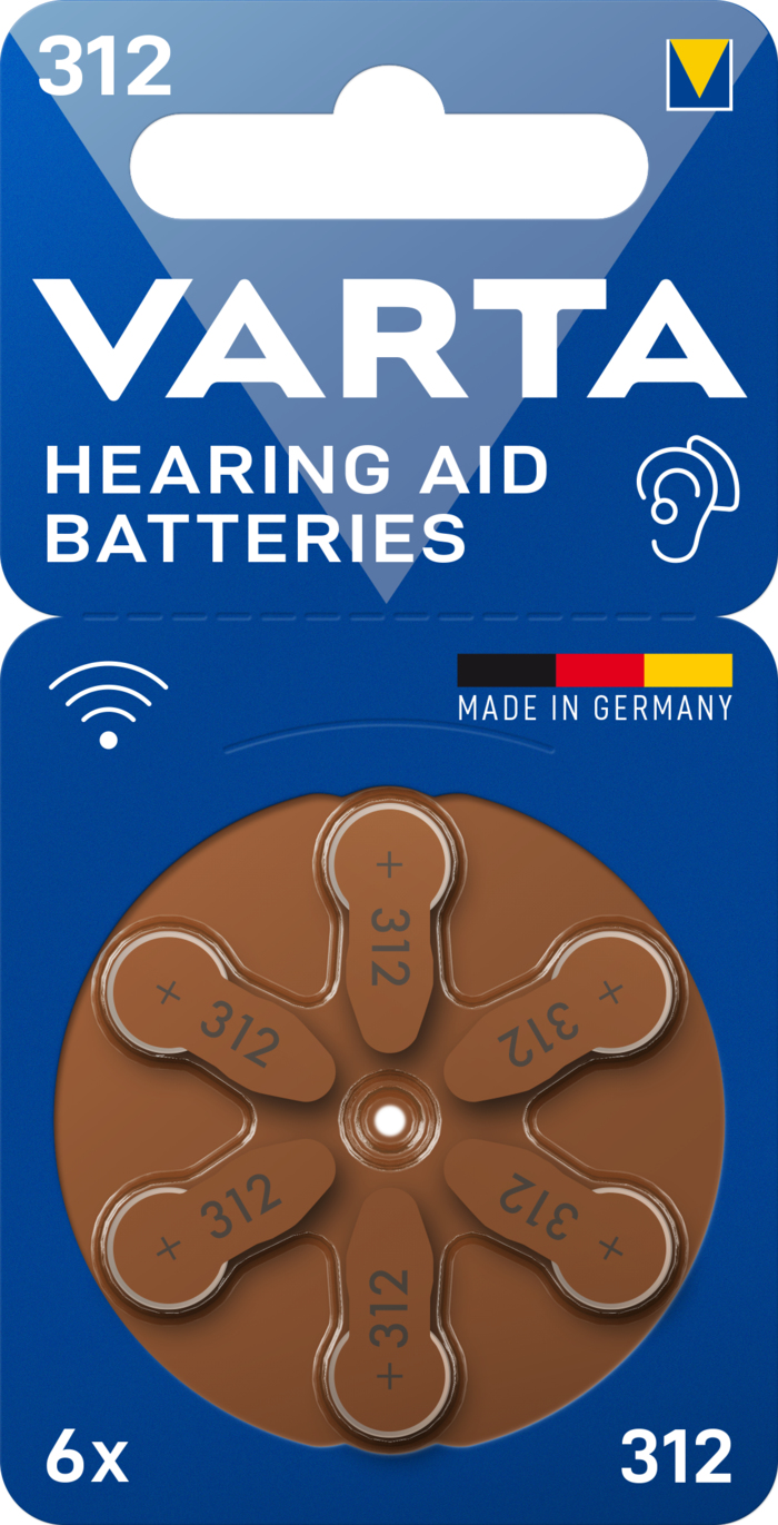 Varta H�rgeraetebatterie Hearing Aid 312 6er Blister Zink/Luft