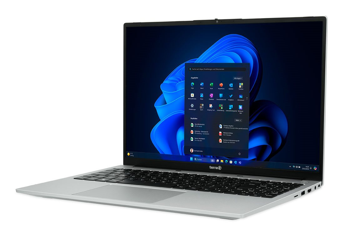 TERRA MOBILE 1610A AMD Ryzen 7 7730U Ordinateur portable 40,6 cm (16) WUXGA 16 Go DDR4-SDRAM 512 Go SSD Wi-Fi 6 (802.11ax) Windows 11 Pro Noir, Argent Allemand