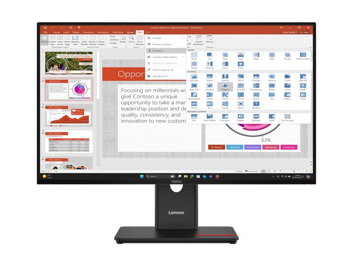 Lenovo ThinkVision T27-40 LED display 68,6 cm (27) 1920 x 1080 Pixel Full HD Nero