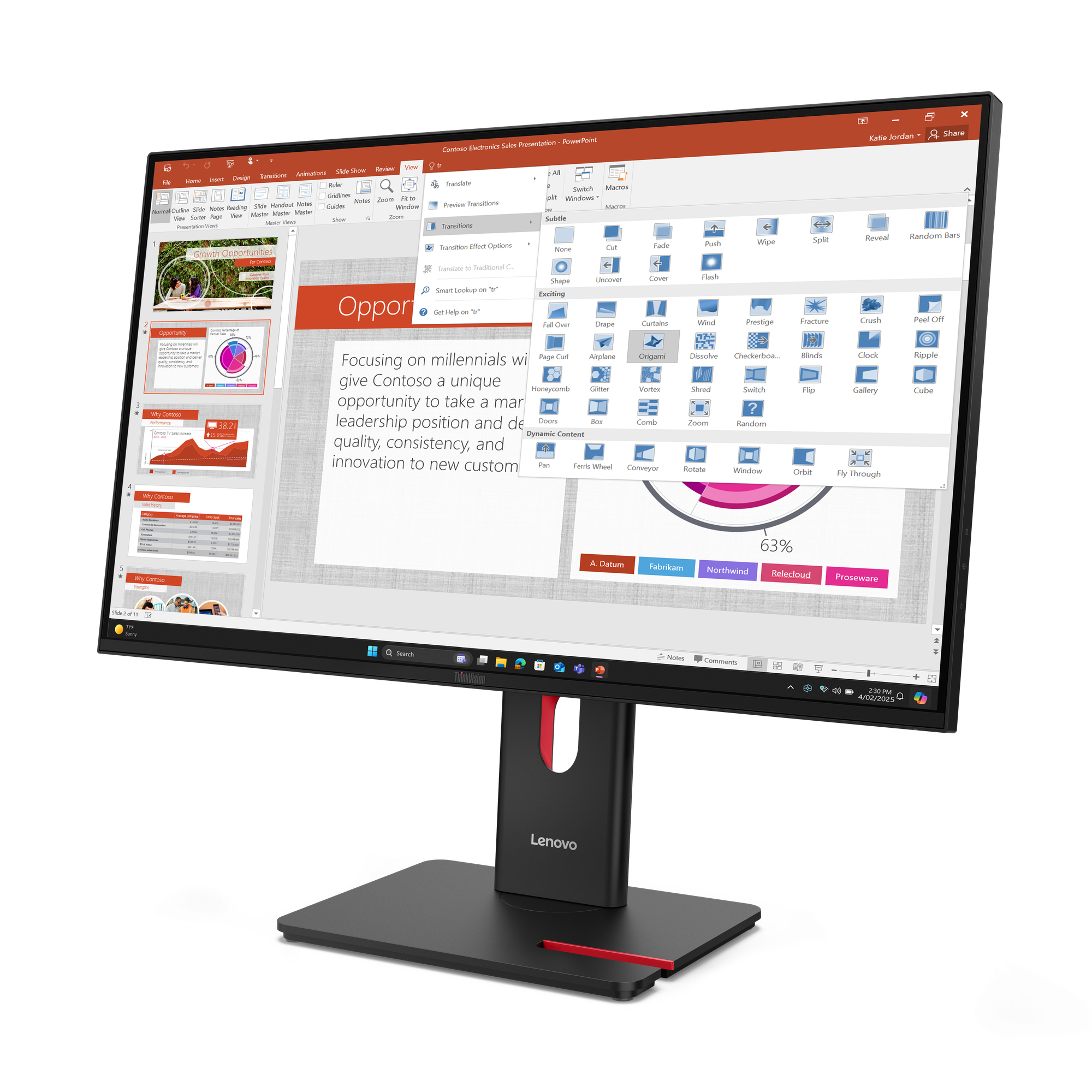 Lenovo ThinkVision T27-40 LED display 68,6 cm (27) 1920 x 1080 Pixel Full HD Nero