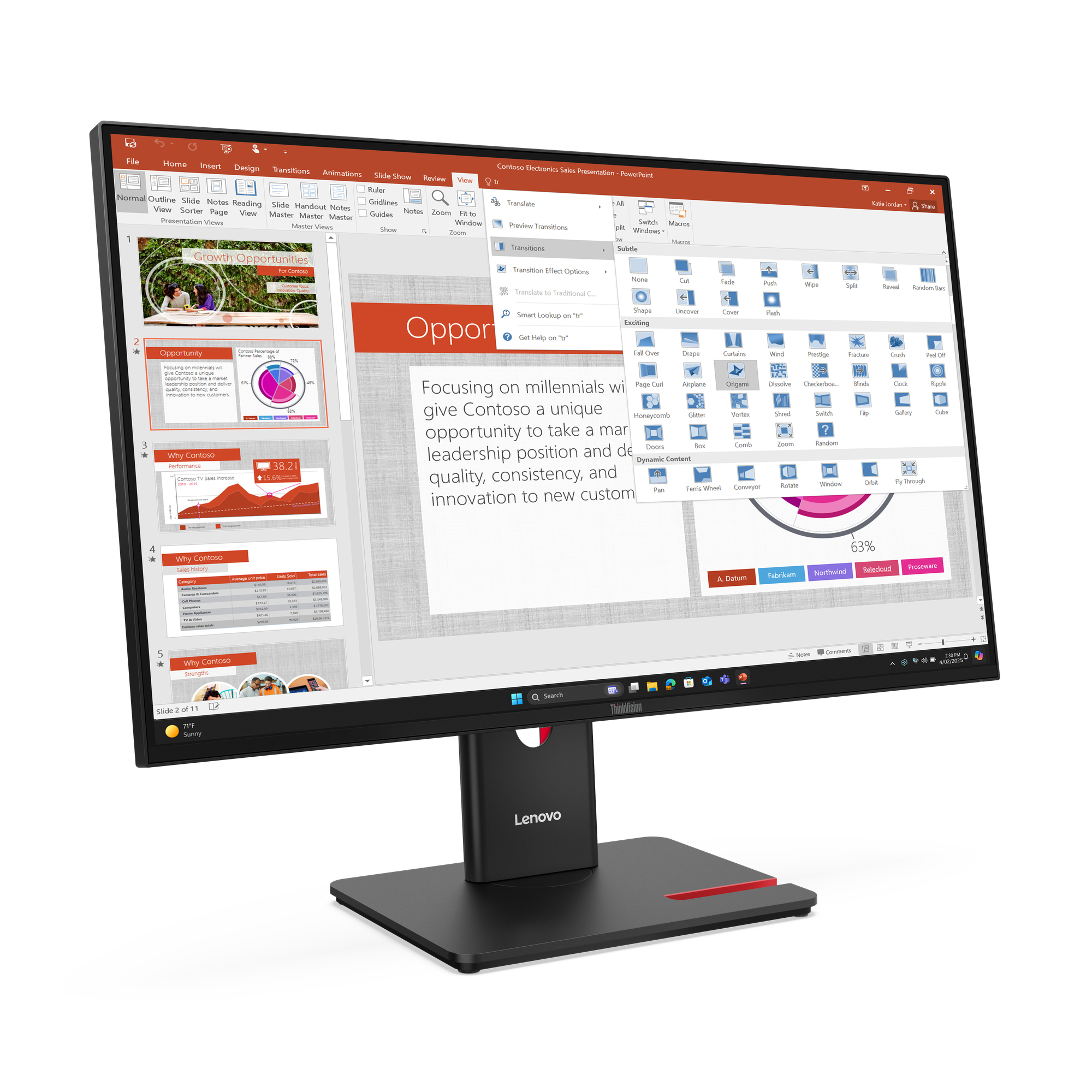Lenovo ThinkVision T27-40 LED display 68,6 cm (27) 1920 x 1080 Pixel Full HD Nero