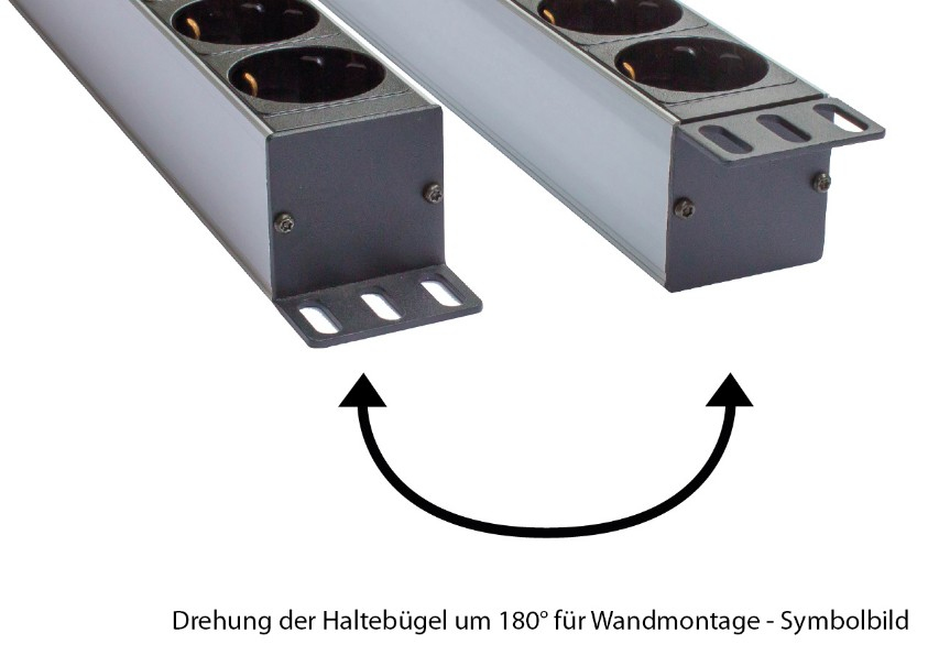 Good Connections Steckdosenleiste 19 - 1HE - Schutzkontakt-Stecker an 9x Schutzkontakt-Buchse - Kinderschutz - Kunststoffprofil - schwarz