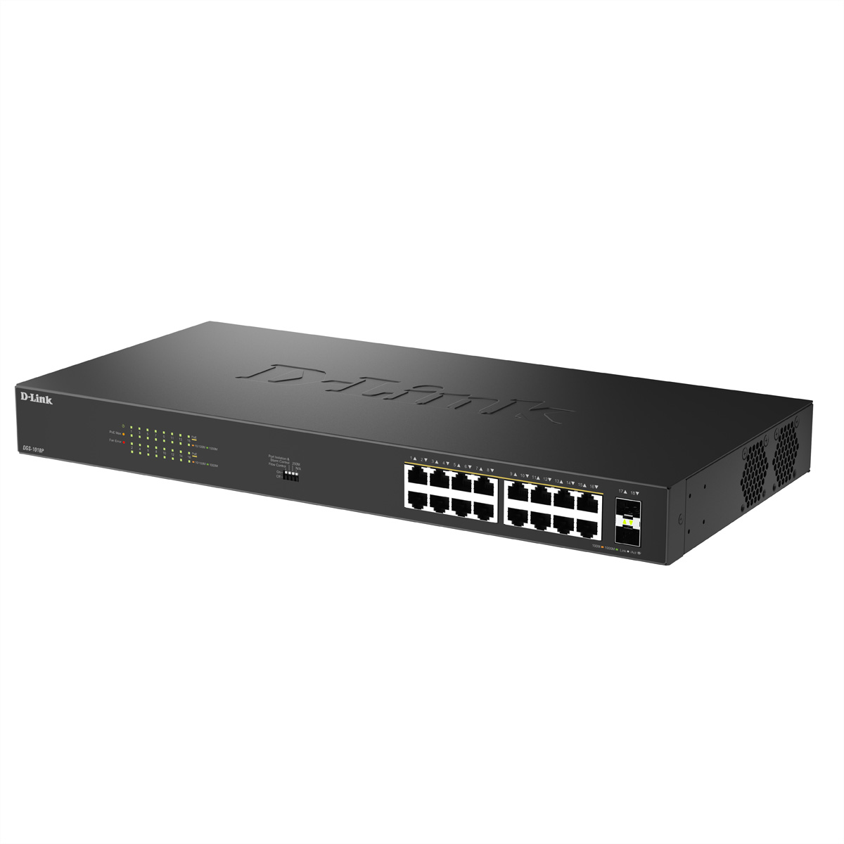 D-Link DGS 1018P - Switch - unmanaged - 16 x 10/100/1000 (PoE)