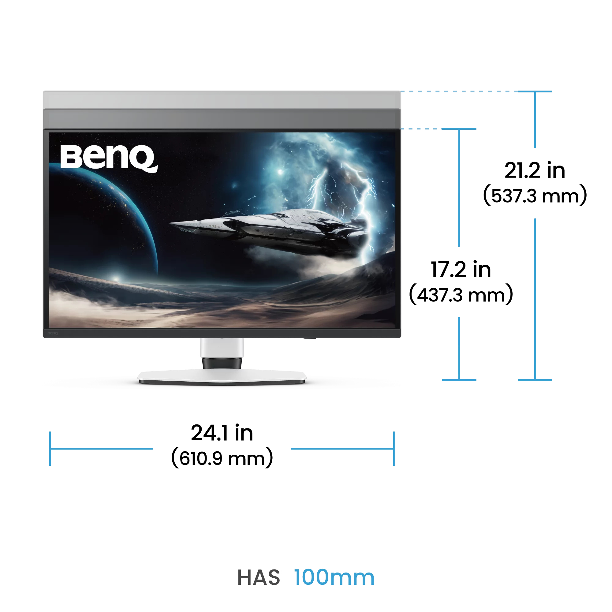 BenQ EX271UZ Monitor PC 67,3 cm (26.5) 3840 x 2160 Pixel 4K Ultra HD OLED Nero, Bianco