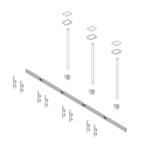 Hagor 3314 monitor mount / stand 165.1 cm (65) Ceiling Black