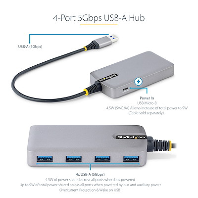 Startech Hub USB 3.0 USB C a 5x USB-A/2x USB-C Alimentado
