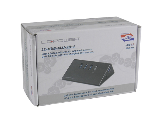 LC-Power LC-HUB-ALU-2B-4 interface hub USB 3.2 Gen 1 (3.1 Gen 1) Type-A 5000 Mbit/s Black