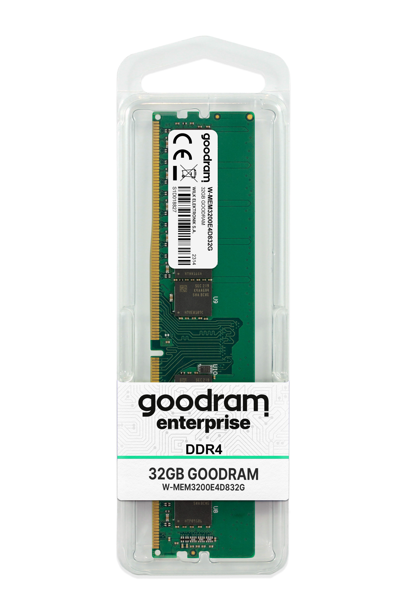 Goodram 32GB 3200MHz ECC UDIMM W-MEM3200E4D832G memoria 1 x 32 GB DDR4 Data Integrity Check (verifica integrit� dati)