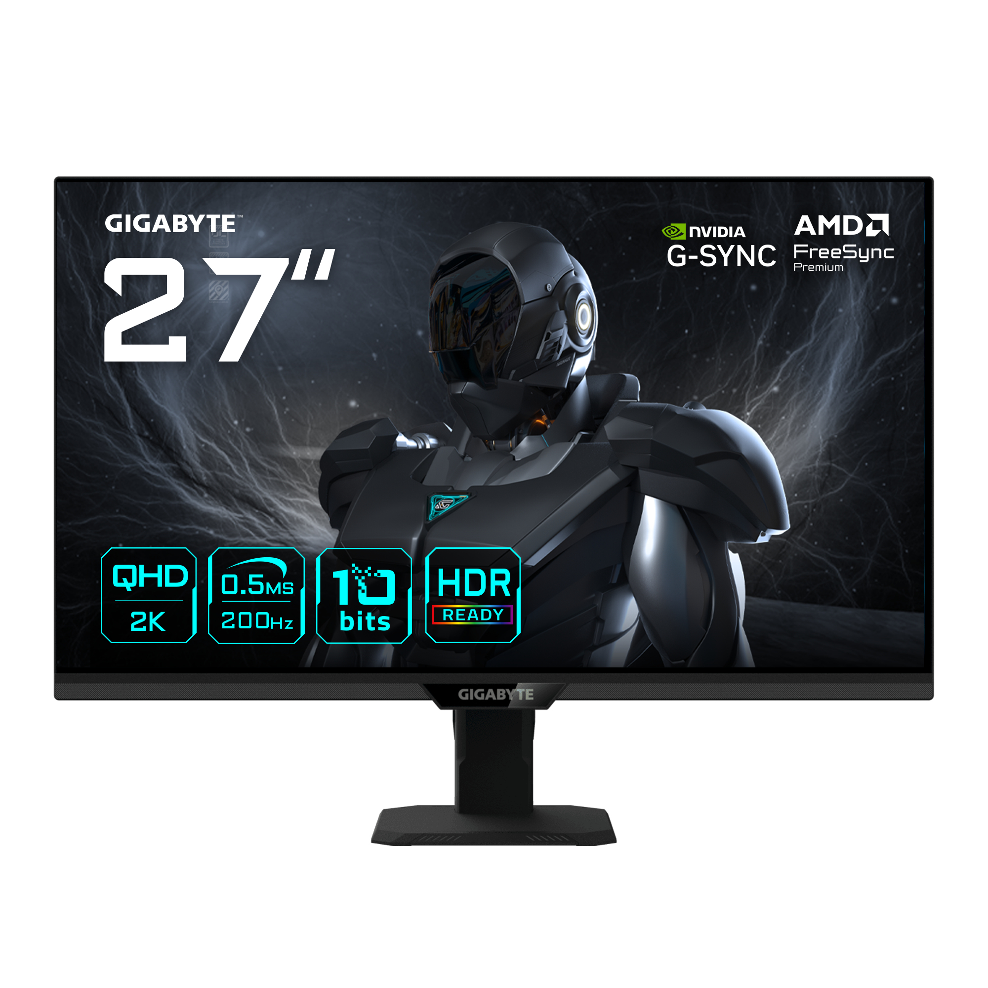GIGABYTE G27Q20T Monitor Gaming 27 QHD - 2560 x 1440, 200Hz, 0.5ms, Compatible con G-Sync, FreeSync Premium, HDR10, HDMI 2.0, DisplayPort 1.4