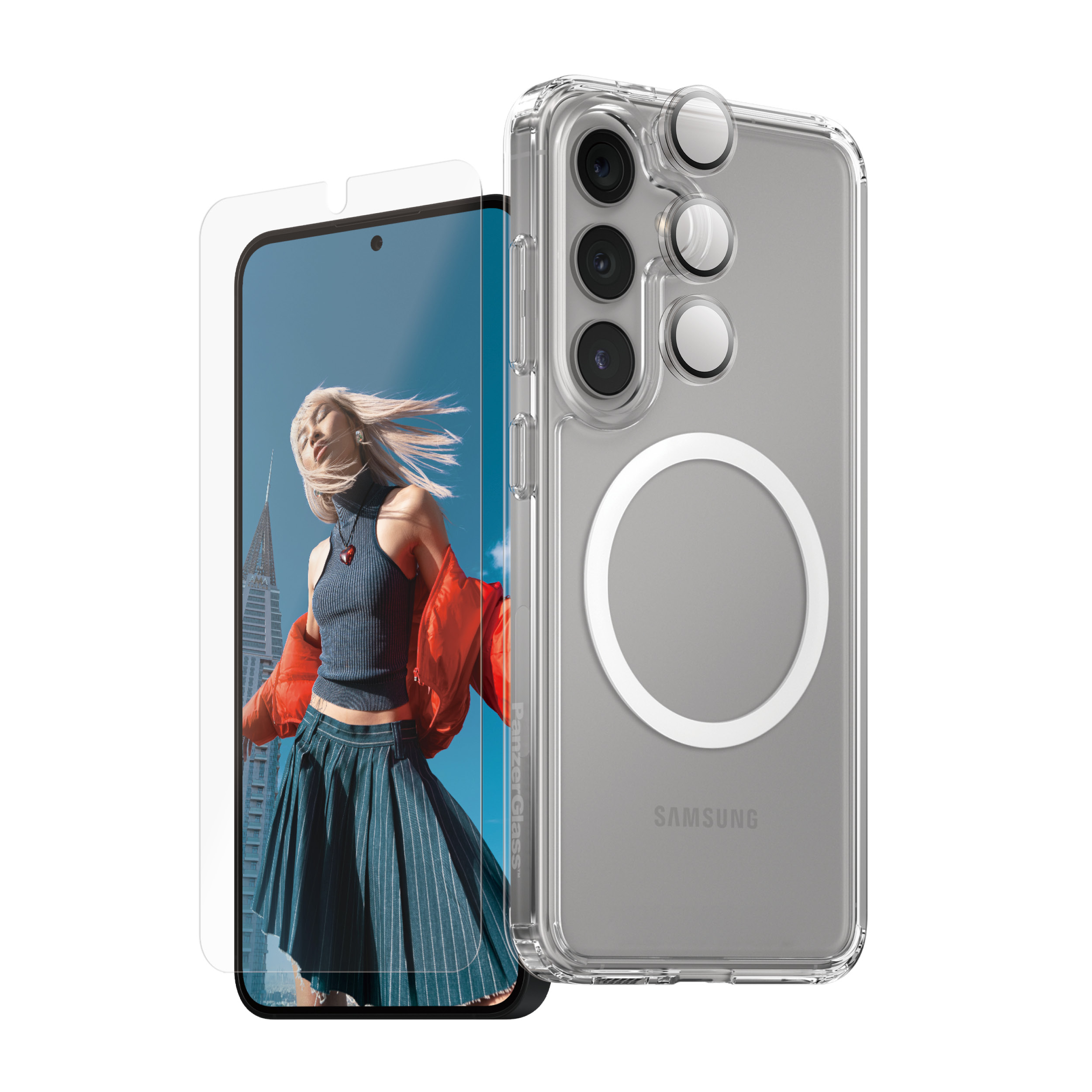 PanzerGlass CARE by � Flagship 3-in-1 Bundle Samsung Galaxy S 2025