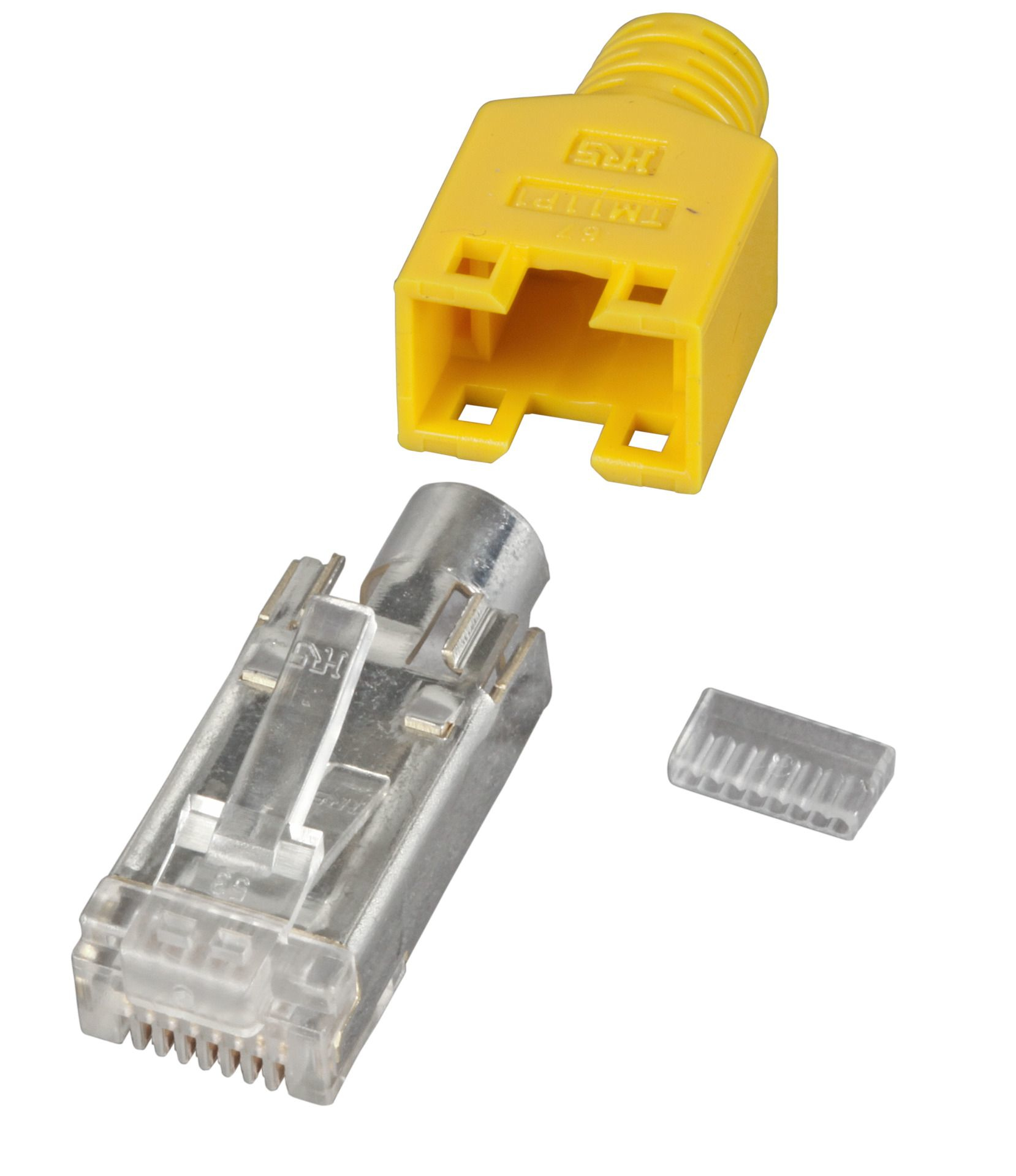 EFB Elektronik RJ45-Hirose Stecker STP, TM11 gelb, 100 Stck, 3 Elemente, Cat. 5e