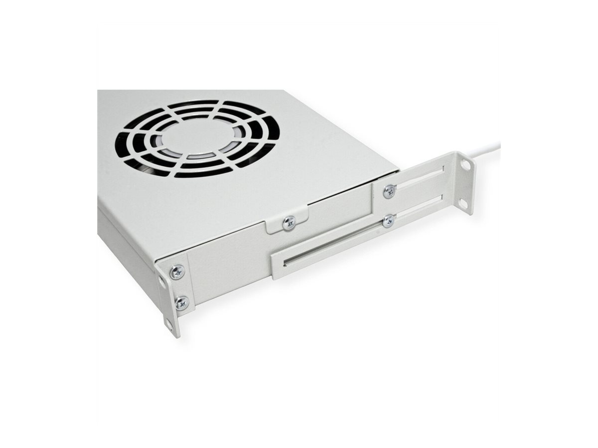 ROLINE Rack-L�fter - 2 L�fter mit Thermostat - auf Dach montierbar - RAL 7035, Hellgrau - 48.3 cm (19)