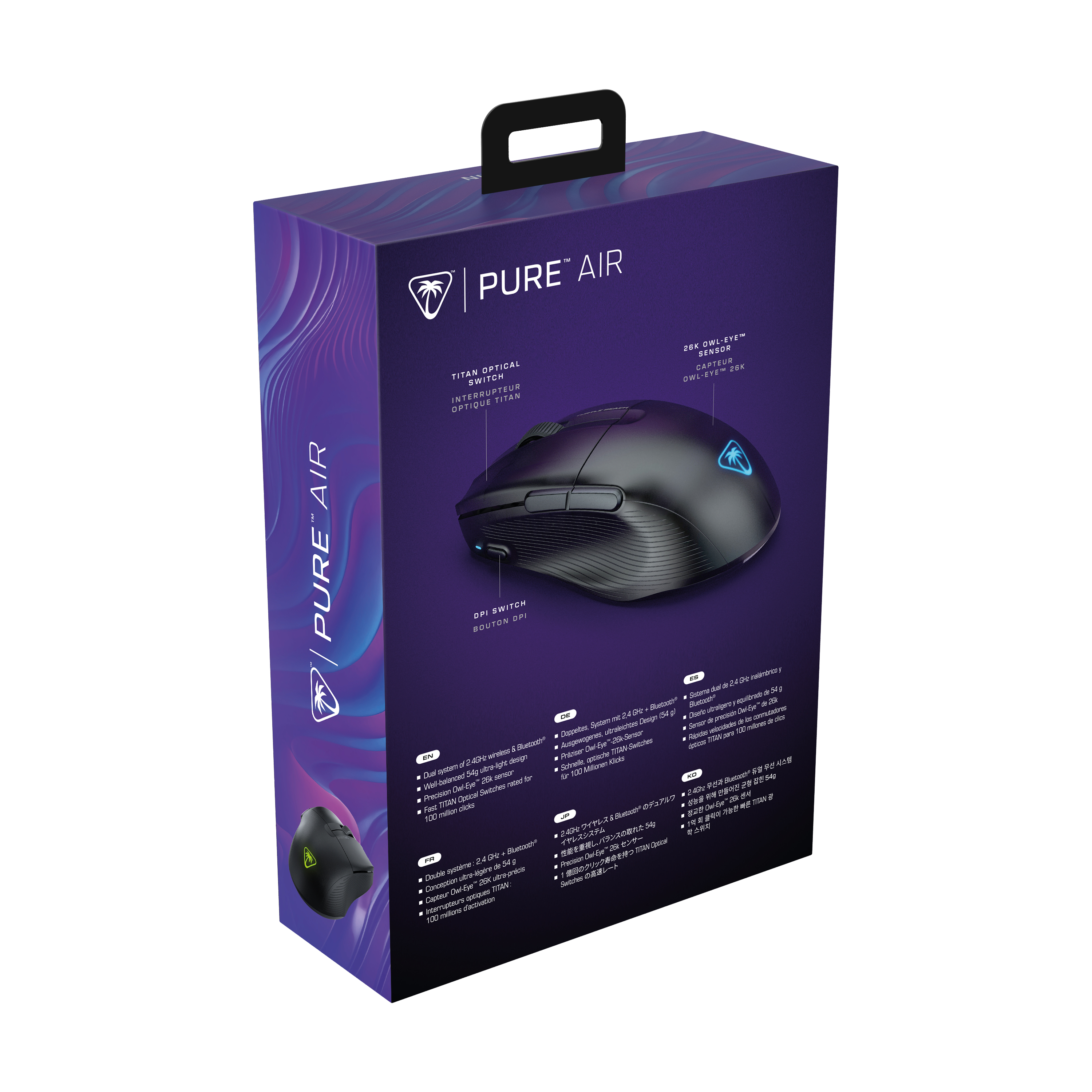 Turtle Beach Pure Air Gaming-Maus Schwarz - Maus - 26.000 dpi
