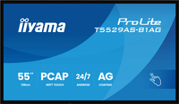 iiyama T5529AS-B1AG Signage Display Interactive flat panel 138.7 cm (54.6) LED Wi-Fi 500 cd/m� 4K Ultra HD Black Touchscreen Built-in processor Android 24/7