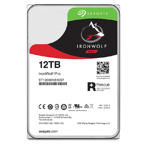 Seagate IronWolf Pro ST12000NT001 disco duro interno 12 TB 7200 RPM 256 MB 3.5 Serial ATA III