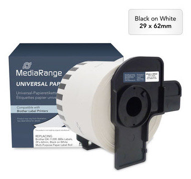 MediaRange MRBDK11209 �tiquette � imprimer Blanc Imprimante d�tiquette non-adh�sive