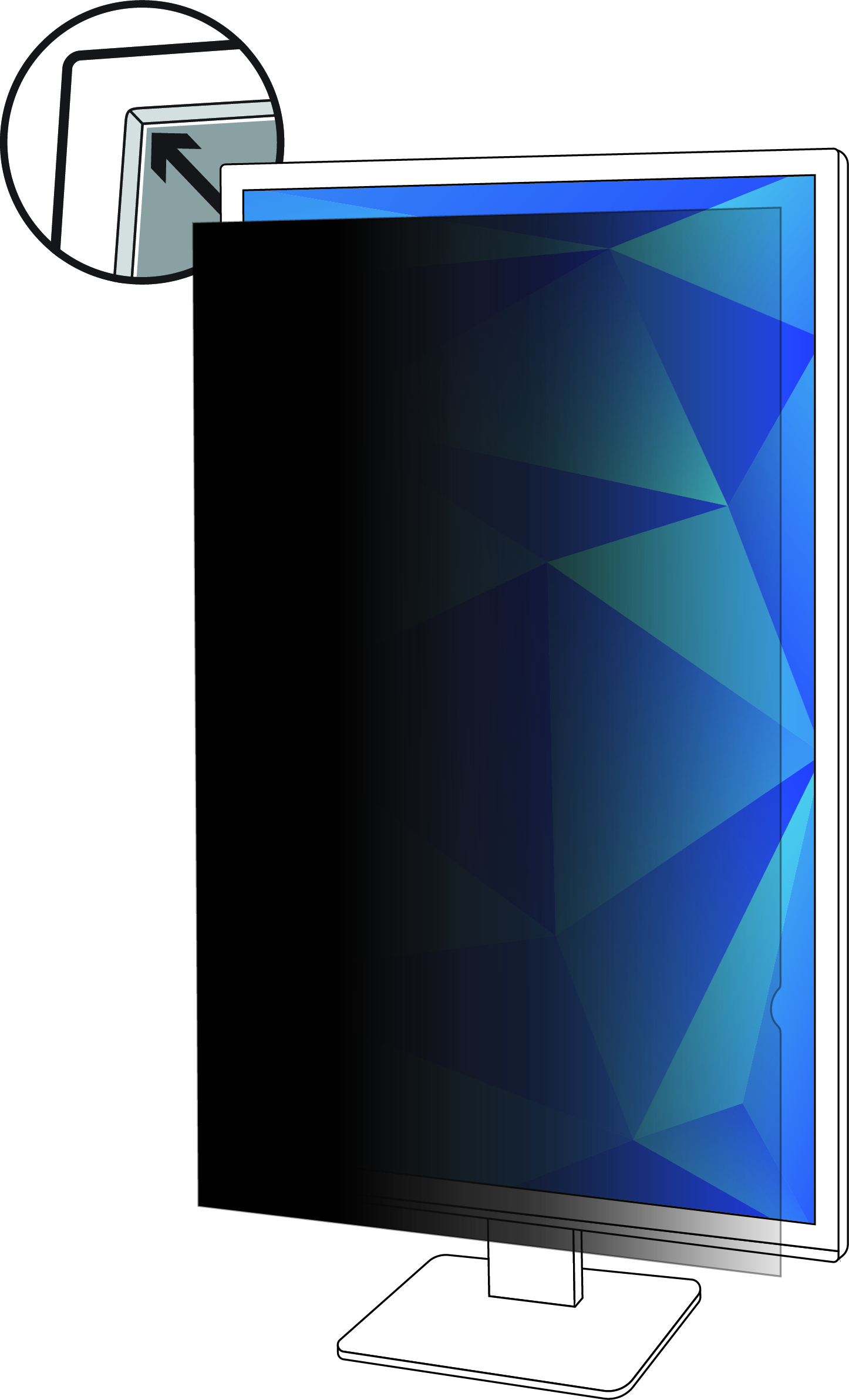3M Filtro Privacy per 25 pol Monitor Verticale, 16:9, PF250W9P
